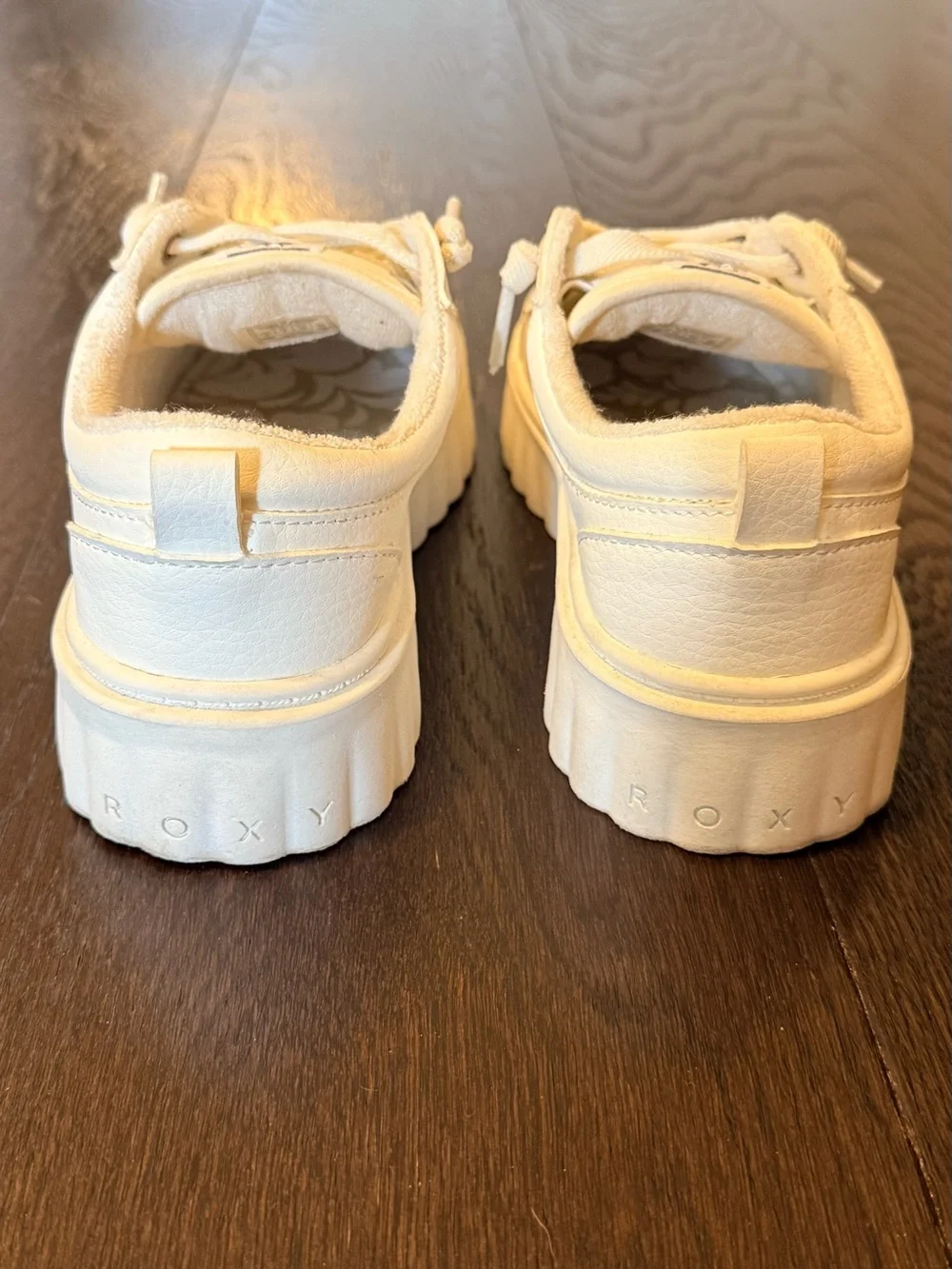 Roxy Sheilahh White Platform Lace-Up Sneakers for Women